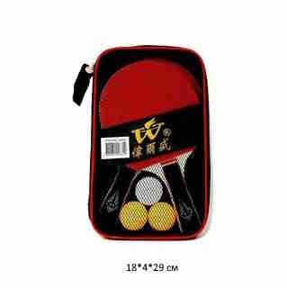 Теннис арт. LD097 Настольный Набор ракетки, 3 мяча в чехле_