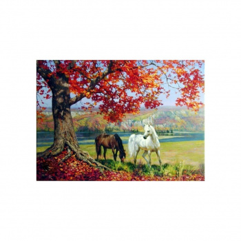 Алмазная мозаика арт. GLE81010 Лошади 40*50 полная выкладка на подрамнике