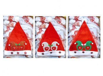 Колпак новогодний арт. 618113-502 Цвета микс с очками (12 шт.) упаковка