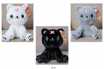 им Кошка арт. 90314-18 С крестом на лбу Цвета микс сидит 25 см в пак.)