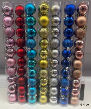 Шары арт. WL4010 Набор 10 шт. d-4 см в кор. цвета микс