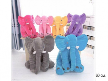 им Слон арт. 088-811 Цвета микс сидит 60 см в пак.