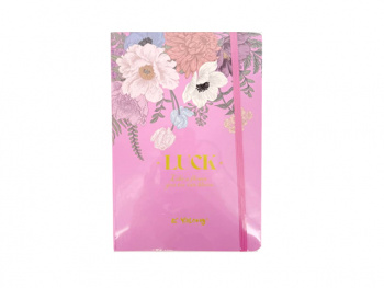 кц_Блокнот арт. PJB-A5259 В обложке "Цветы" на резинке А5 в пак.