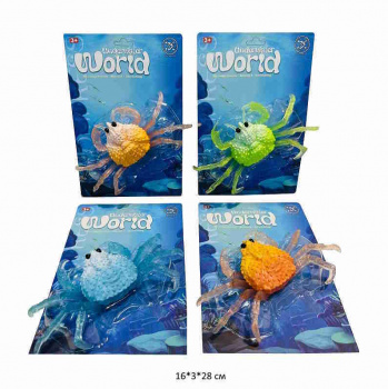 Антистресс арт. 139-2 Краб цвета микс на листе•