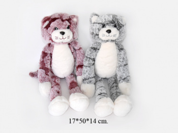 им Кошка арт. 550/90714-5/6 Длинные лапки 50 см 2 цвета в пак.)