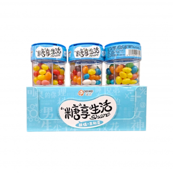 Конфета арт. 950329 Жевательные бобы вкусы микс 75 г в банке 6 шт. в кор.'