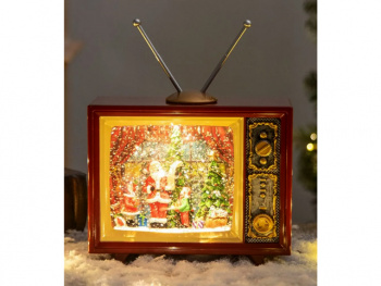 Сувенир Новогодний арт. 9181A4-2-601 Телевизор "Дед Мороз и дети" свет 15*19 см в кор.