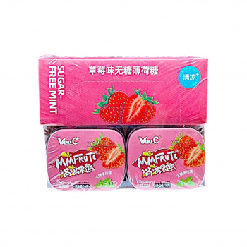 Конфета арт. 762279-1/ Драже мятное без сахара "Клубника" 16 г 12 шт. в кор.*