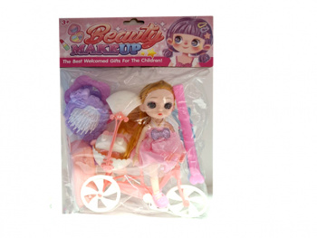 Кукла арт. BR237 Шарнирная на велосипеде с аксессуарами в кор.= Кукла арт. BR237 Шарнирная на велосипеде с аксессуарами в кор.=