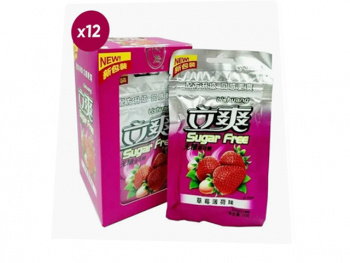 Конфета арт. 220073 Леденец "Морозная клубника" без сахара 15 г 12 шт. в кор.',
