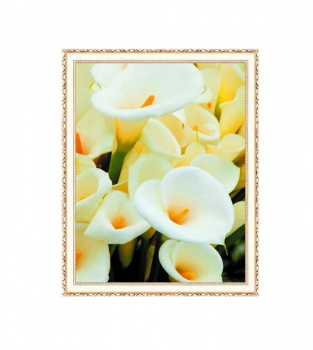 Алмазная мозаика арт. GLE74051 Белые каллы 40*50 полная выкладка на подрамнике