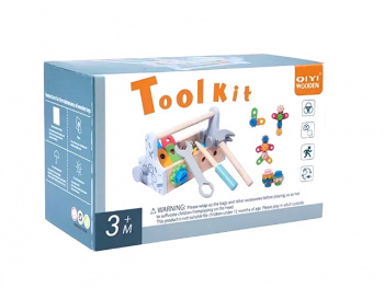 Деревянная игрушка арт. ST5683 Набор плотника инструменты и гайки в кор.=