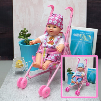 Пупс арт. D1427 С коляской в пак. 29*7*15 Пупс арт. D1427 С коляской в пак. 29*7*15