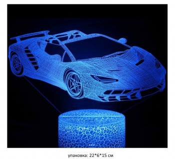 Ночник арт. 81319 Лампа 3D "Суперкар" в кор.