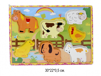 Деревянная игрушка арт. 93-90 Пазл "Дом животных"_ Деревянная игрушка арт. 93-90 Пазл "Дом животных"_