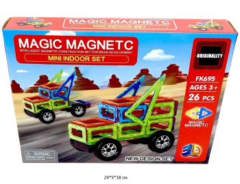 Конструктор магнитный арт. FK695 Транспорт 26 дет. в кор._ Конструктор магнитный арт. FK695 Транспорт 26 дет. в кор._