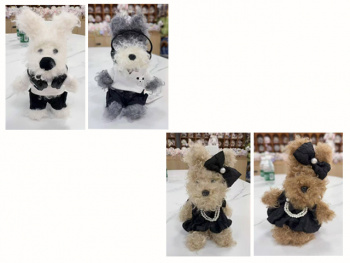 им Собака арт. 209076 Кудрявая в одежде, гнется, в ассортименте в пак.