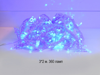 Гирлянда электр. арт. 207-32-501 Штора, синий свет, 3х2 м в кор. Гирлянда электр. арт. 207-32-501 Штора, синий свет, 3х2 м в кор.