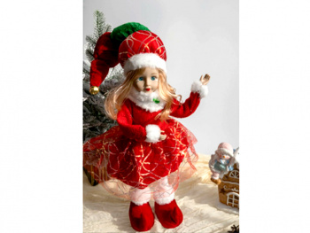 им Кукла арт. JL15-601 Девочка в красном костюме и колпаке 45/65 см в пак.