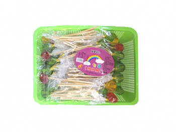 Конфета арт. 170172 Леденец фруктовый на палочке вкусы микс 50 шт в корзинке