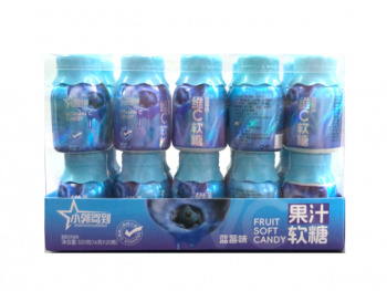 Конфета арт. 190745/190738-3 Жевательная "Черника" 16 г в баночке 20 шт. в кор.*