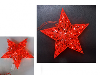 Верхушка электр. арт. ZF10J/502040-502 Звезда красная 15*15 см в пак.