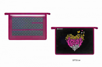 кс_Папка для труда на молнии арт. 272210 BRAUBERG А4, 2 отделения органайзер "Shining heart"