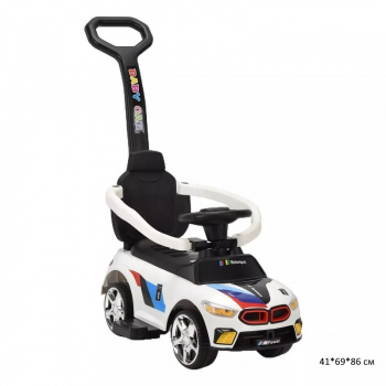 Толокар арт. 908-2 Каталка с родительской ручкой, ограничителями свет, звук БЕЛЫЙ в кор.67*30*33
