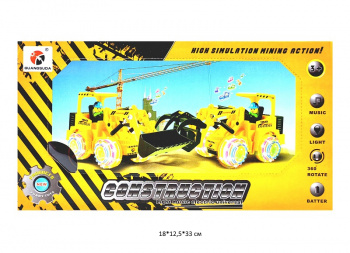 Набор машин арт. 1662 Строительная техника 2 шт. на бат. свет, звук, вращение в кор._