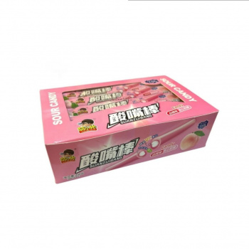 Конфета арт. 871837/ Кислая трубочка-тянучка с начинкой "Персик" 15 г 30 шт. в кор./#