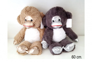 им Обезьяна арт. 4444/60 С белым брюшком цвета микс 60 см в пак.