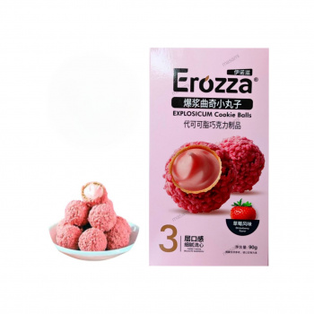 Печенье арт. 140769 Вафельный шарик с начинкой вкус "Клубника" 90 г в кор.*