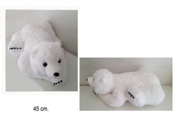 им Медведь арт. 22120/45 Белый с черными когтями лежит 45 см в пак.