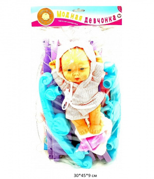 Пупс арт. 6622-8C С кроваткой, асксессуарами в пак._ Пупс арт. 6622-8C С кроваткой, асксессуарами в пак._