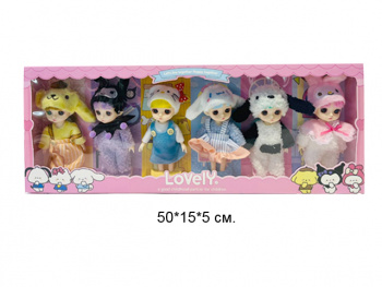 Кукла арт. JZ312A Шарнирная набор 6 шт в ассортименте в кор.•