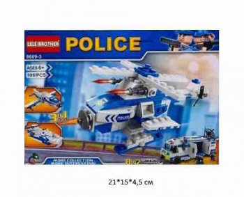 Конструктор арт. 8609-3 Полиция 109 дет. в кор.~