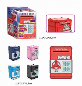 Сейф арт. 881506-805 Копилка цвета микс в кор.)