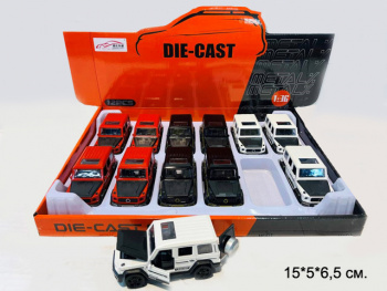 Модель металл. арт. SR-3620A Джип цвета микс (12 шт.) шоубокс• Модель металл. арт. SR-3620A Джип цвета микс (12 шт.) шоубокс•