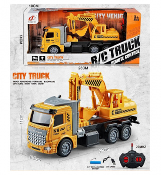 Машина на р/у арт. 352-311 Экскаватор на платформе с аккум. спецтехника в кор. 29*10,5*14