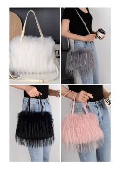 Сумка арт. 1214-209 Меховая цвета микс через плечо в пак. Сумка арт. 1214-209 Меховая цвета микс через плечо в пак.