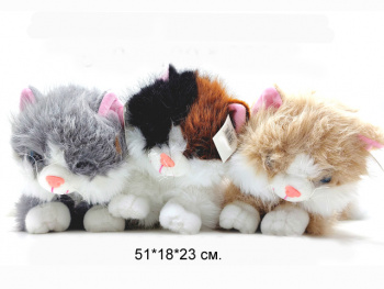 им Кошка арт. 789-21-50 Лежит 50 см цвета микс в пак._