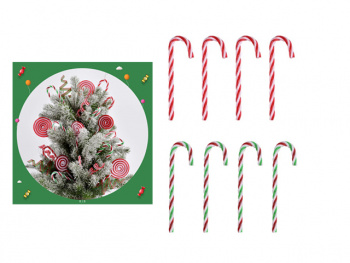 Игрушка-подвеска арт. 25DH2-502 "Карамель Трость" 2 цвета 4 шт. в пак. Набор 12 шт. в упак.