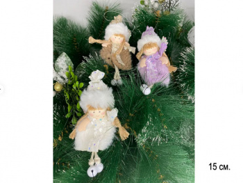 Игрушка-подвеска арт. 23C5605WEK-601 Девочка в ассортименте 15 см Набор 12 шт. в пак.