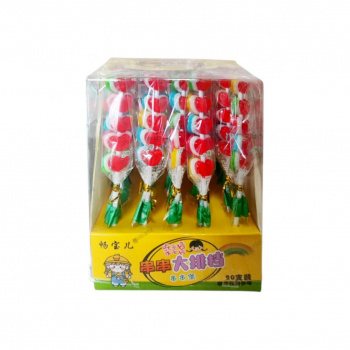 Мармелад арт. 800227-4 "Сердечки" фигурки на палочке 20 шт. в кор.*