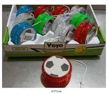 Игрушка Йо-Йо арт. 2212-2/27999B Футбол цвета микс (12 шт.) шоубокс)•