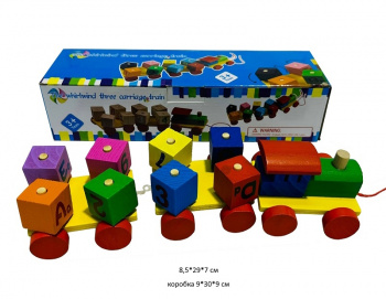 Деревянная игрушка арт. MD8 Паровоз сортер в кор.• Деревянная игрушка арт. MD8 Паровоз сортер в кор.•