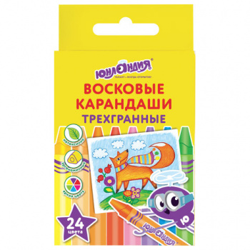 кс_Восковые карандаши трехгранные арт.227291 ЮНЛАНДИЯ "ЮНЛАНДИК И МУДРЫЙ ЛИС", НАБОР 24 цв кс_Восковые карандаши трехгранные арт.227291 ЮНЛАНДИЯ "ЮНЛАНДИК И МУДРЫЙ ЛИС", НАБОР 24 цв