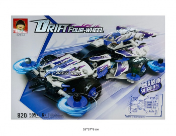 Конструктор арт. 820 Автомобиль 595 дет. в кор.•