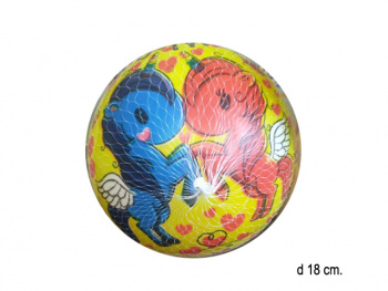 Мяч резин. арт. 017/25172-9A-3 Пони с сердечками в сетке_