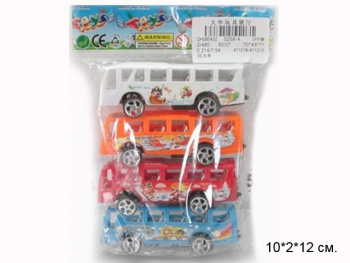 Набор машин арт. 0258-4" Автобус 4 шт. в пак. 10*2*12